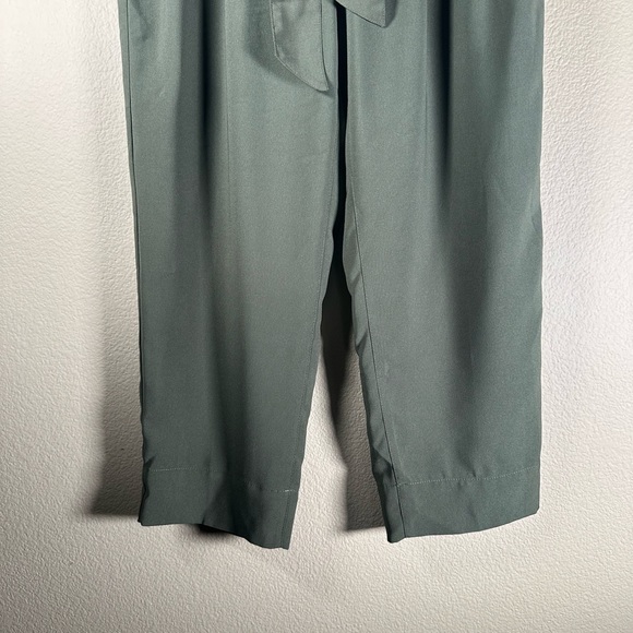 Madewell Drapey Paperbag High Rise Pants in Olive Green - Picture 4 of 8